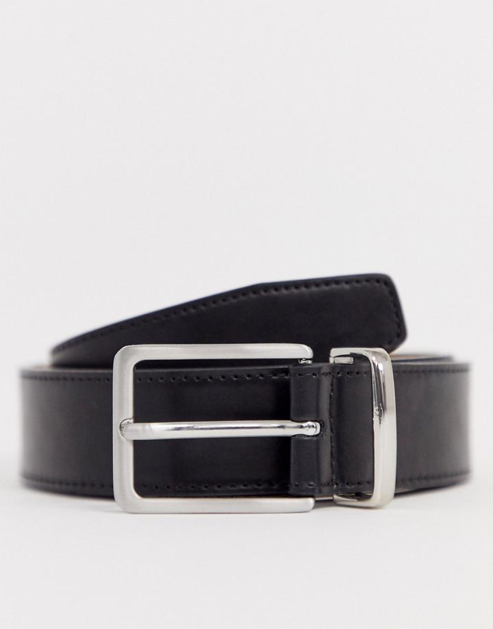 Harry Brown Metal Detail Belt - Black