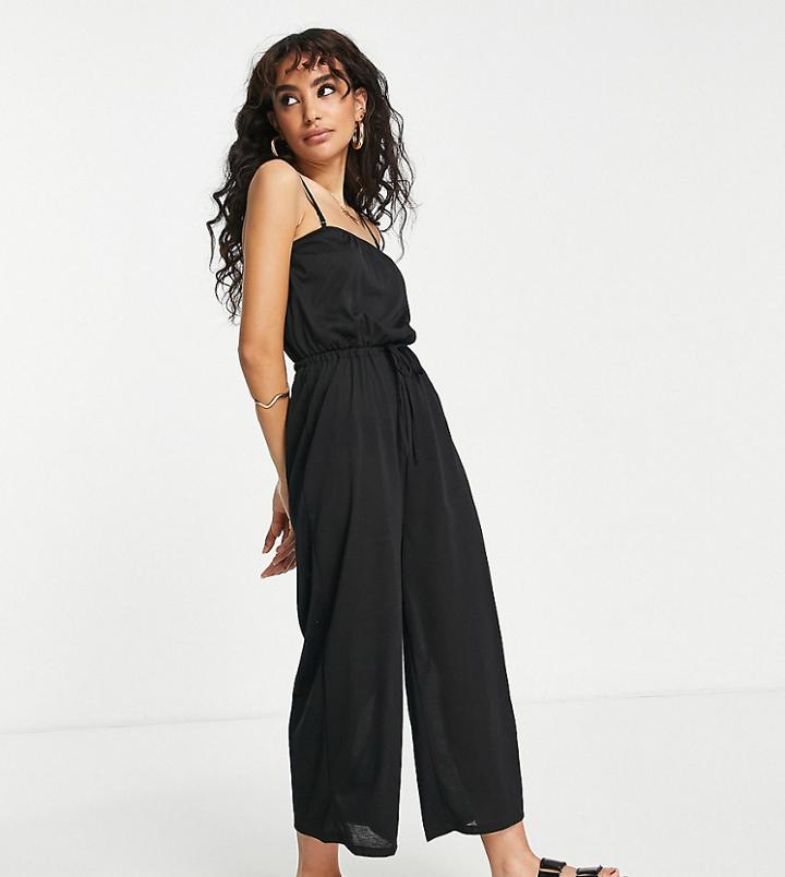 Vero Moda Petite Strappy Jumpsuit In Black