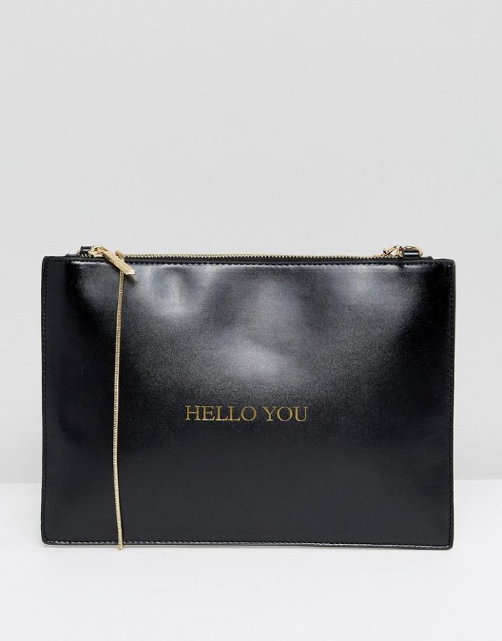 Johnny Loves Rosie Hello You Clutch Bag - Black