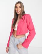 Lola May Cropped Blazer - Part Of A Set-pink