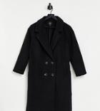 Threadbare Petite Sophie Tan Overcoat-black