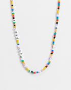 Pieces Valentine's I Love You Beaded Necklace In Multicolor