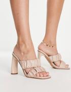 Topshop Rumi Ruched Mule In Buttermilk-white