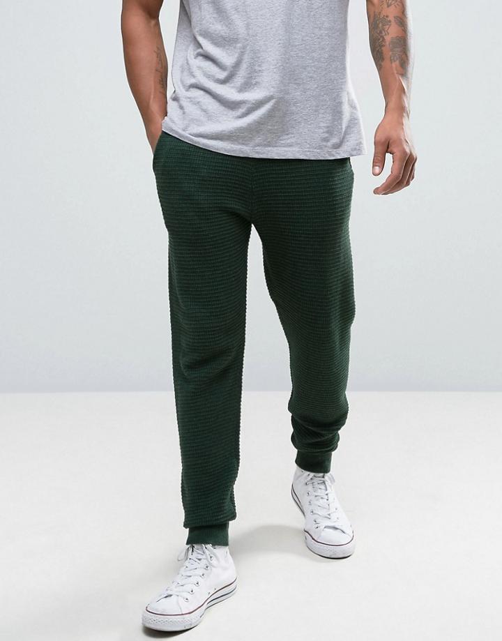 Asos Knitted Joggers With Waffle Texture - Blue