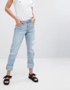 Monki Imoo Disorted Jeans - Blue