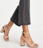 Raid Wink Block Heel Sandals In Beige-neutral