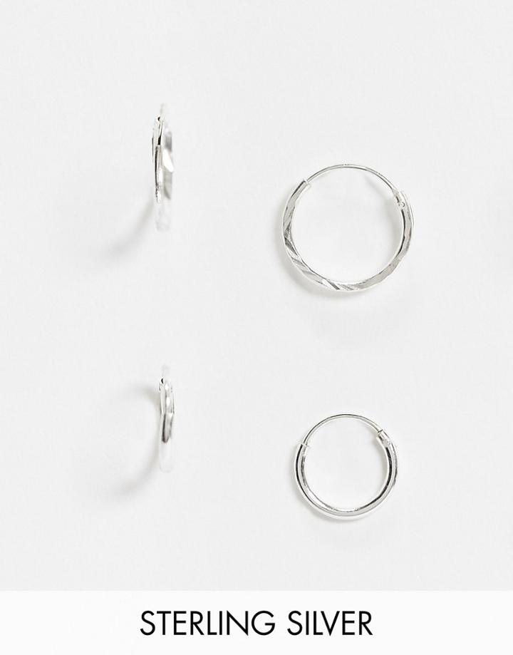 Status Syndicate Sterling Silver 2 Pack Hoop Earrings