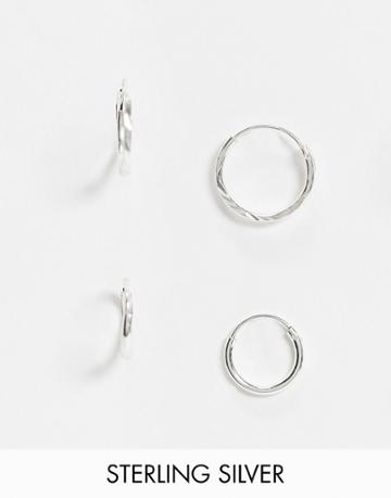 Status Syndicate Sterling Silver 2 Pack Hoop Earrings