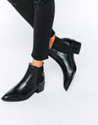 Selected Femme Elena Black Leather Chelsea Ankle Boots - Black