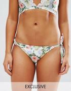 Peek & Beau Floral & Crochet Trim Bikini Bottom - Multi