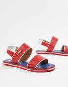 Love Moschino Color Block Sandal - Red
