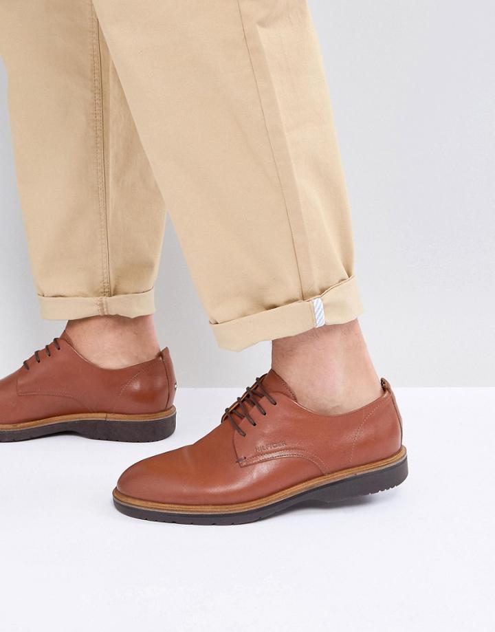 Tommy Hilfiger Jacob Leather Derby Shoes In Tan - Tan