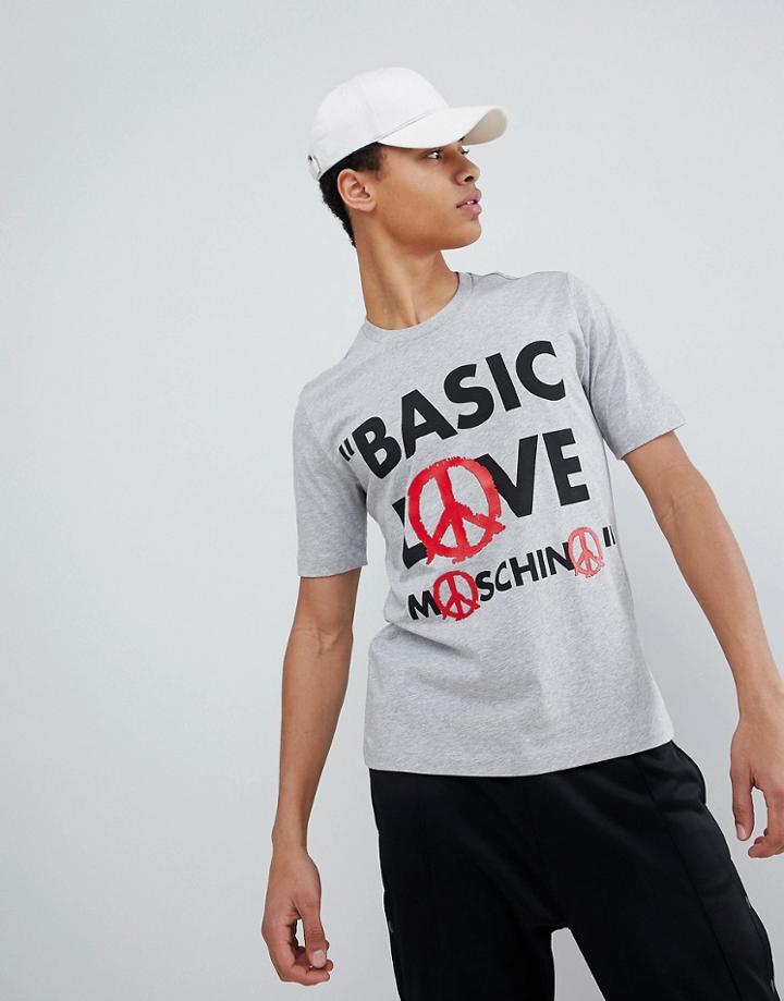 Love Moschino Printed Logo T-shirt - Gray