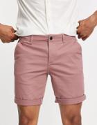 Jack & Jones Chino Shorts In Pale Mauve-pink