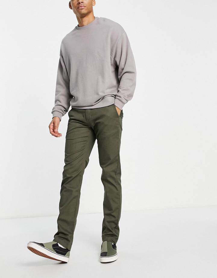 Vans Authentic Slim Chinos In Khaki-green