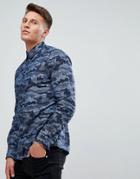 Esprit Shirt With Camo Print In Blue - Blue