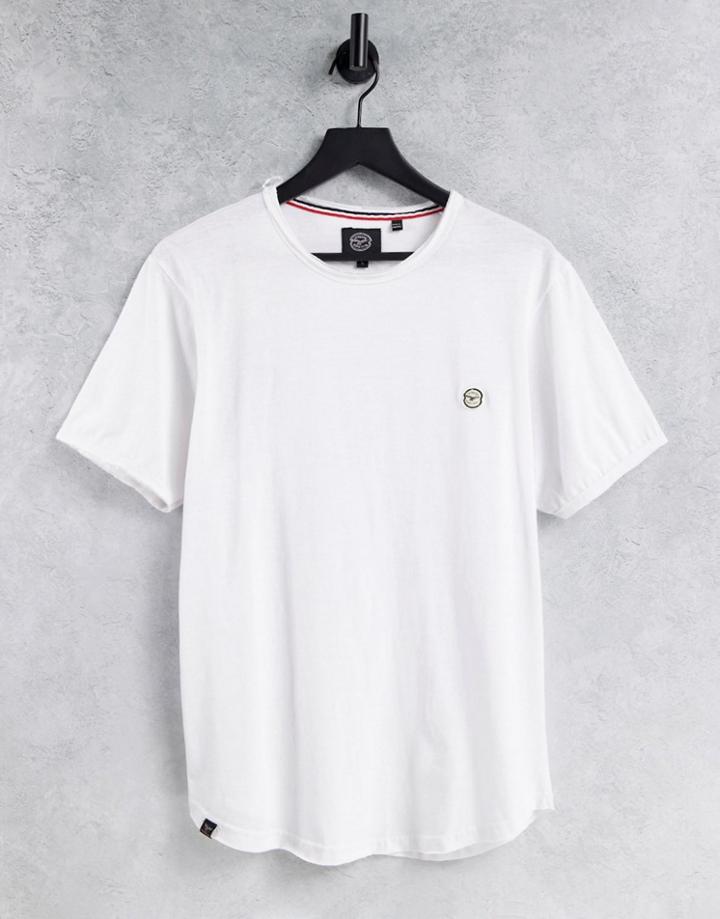 Le Breve Longline Raw Edge T-shirt In White