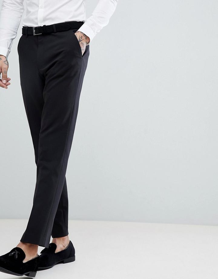 Asos Design Slim Tuxedo Suit Pants In Black