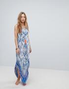 Surf Gypsy Beach Tie Dye Paisley Maxi Dress - Multi