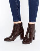 Asos Rosaline Heeled Ankle Boots - Brown