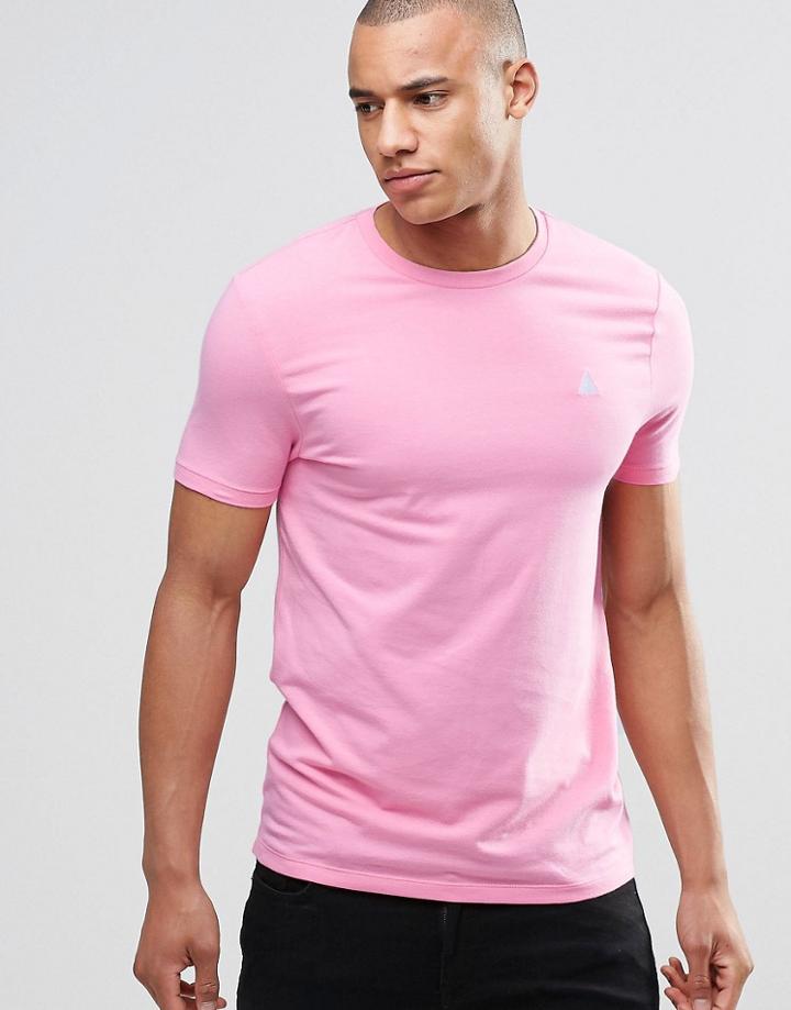 Asos Muscle Logo T-shirt With Crew Neck In Pink - Pink