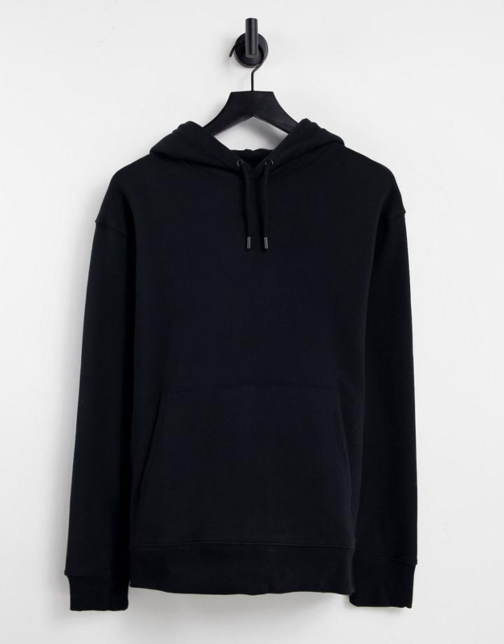 Topman Recycled Polyester Blend Hoodie In Black