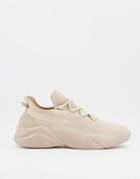 Asos Design Knit Runner Sneakers With Chunky Sole-neutral