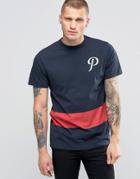 Playground Logo Team P Stripe T-shirt - Navy
