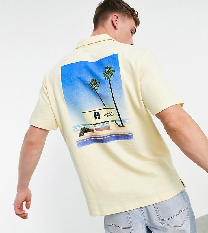 Reclaimed Vintage Inspired Jersey Shirt With Holiday Graphic-yellow