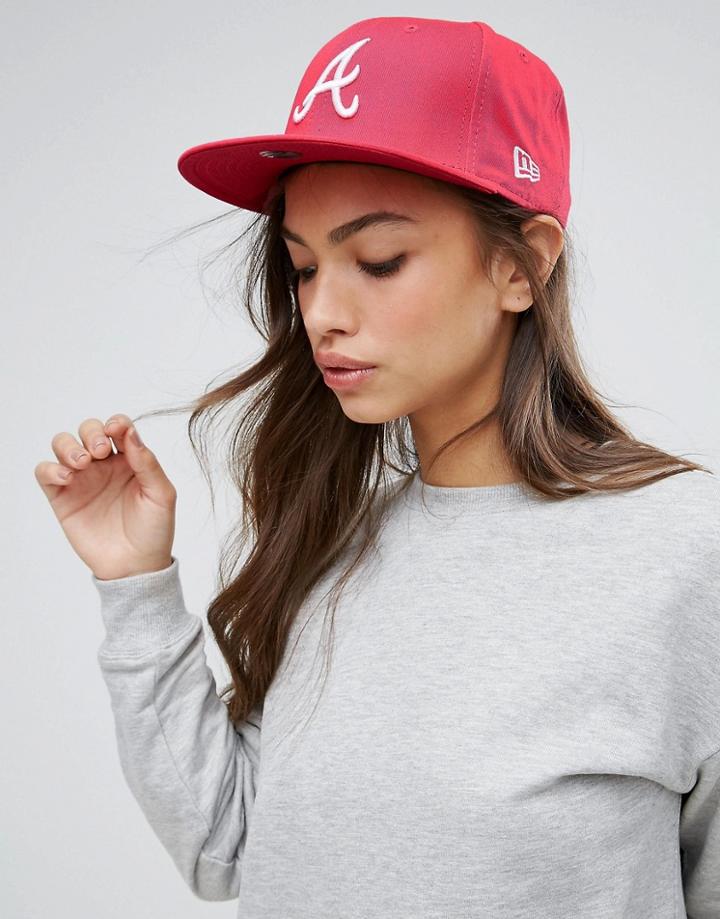 New Era Mlb Atlanta Braves Snapback Cap - Pink