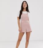 New Look Petite Overall Romper In Washed Rose-pink