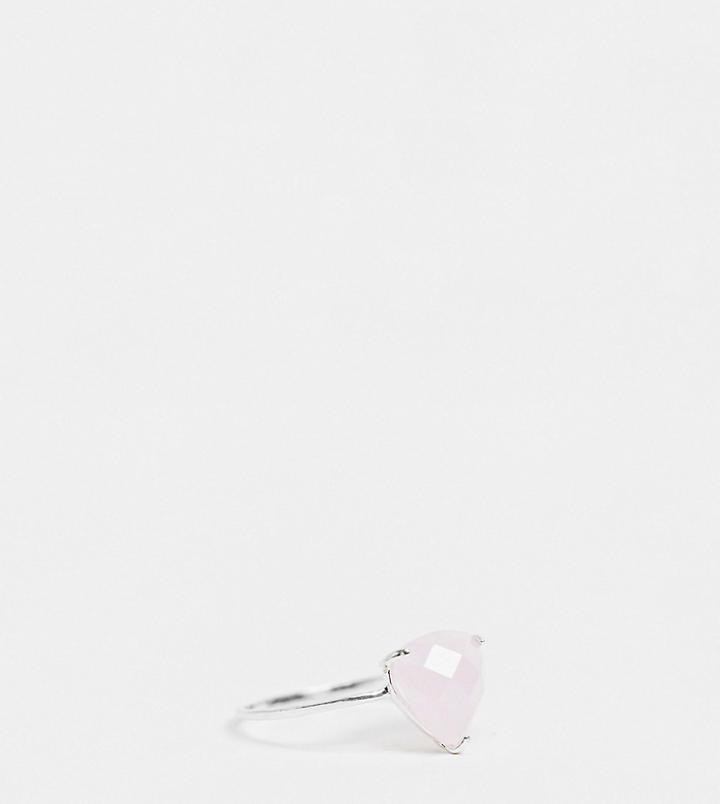 Kingsley Ryan Ring In Sterling Silver With Pink Quartz Stone