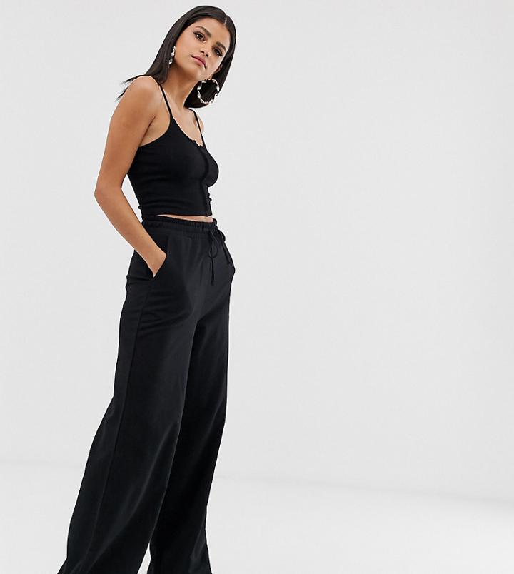Asos Design Tall Basic Wide Leg Sweatpants - Black