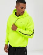 Good For Nothing Oversized Hoodie In Neon With Taping-green