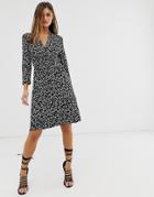 French Connection V-neck Jersey Floral Midi Dress