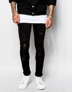 Jaded London Super Skinny Jeans With Extreme Distressing - Black