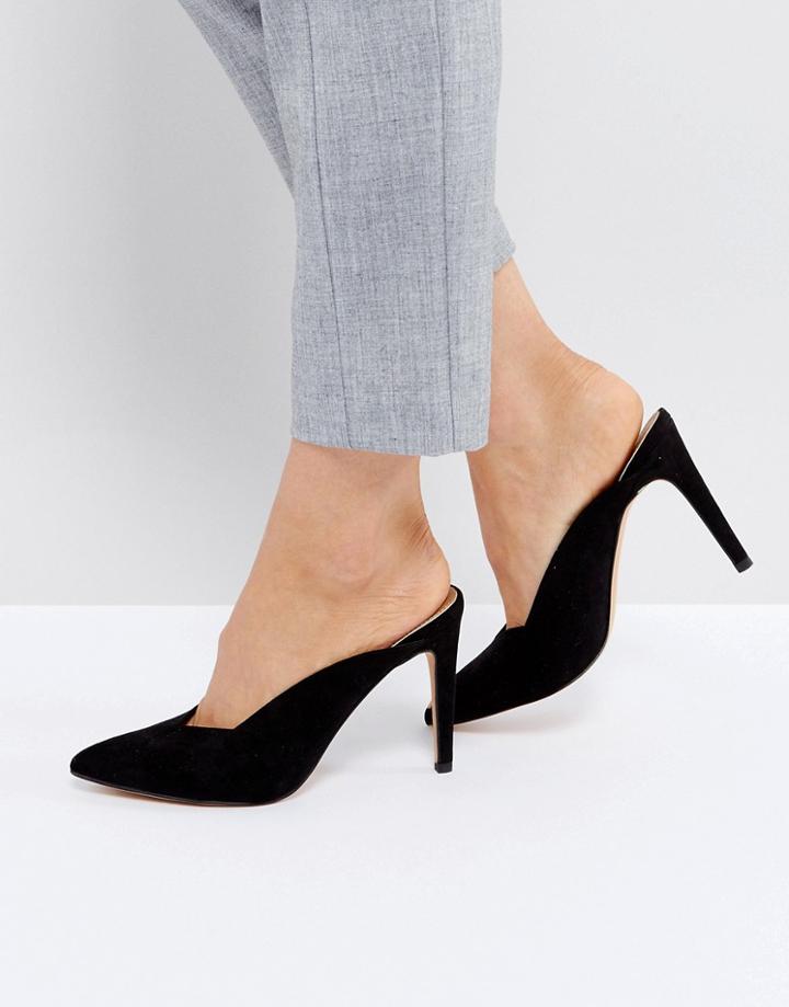 Asos Peek A Boo Mule High Heels - Black