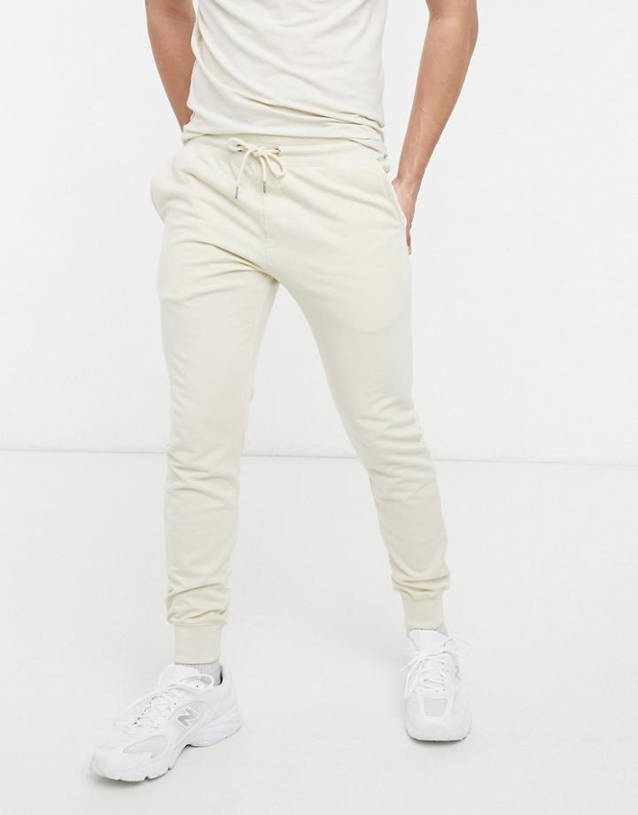 New Look Sweatpant Set With Stripe Detail In Stone-neutral