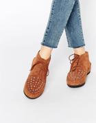 Asos Alberta Suede Festival Ankle Boots - Chestnut