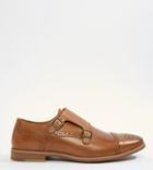 Asos Design Monk Shoes In Tan Leather With Contrast Sole - Tan