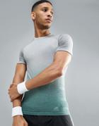 Adidas Running Prime Knit T-shirt In Gray Az2899 - Green