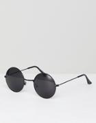 7x Round Sunglasses In Black Lens - Black