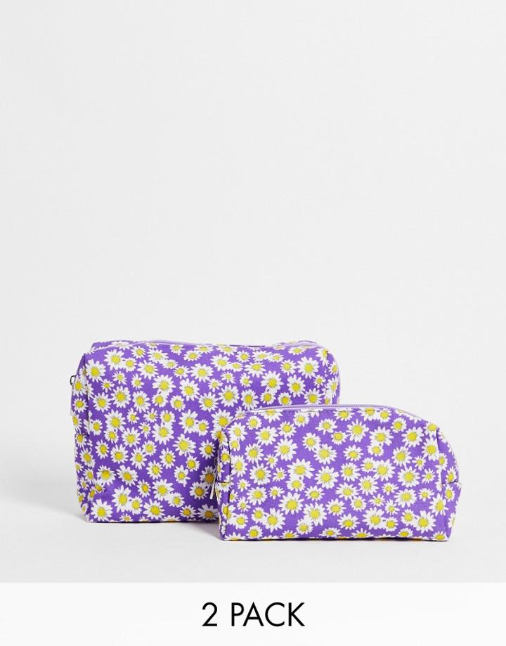 Svnx 2 Pack Rectangle Cosmetic Bags In Purple