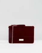 Carvela Velvet Pouch Clutch Bag With Optional Chain Strap - Red