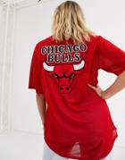 Nba Bulls Logo Mesh Baseball Shirt-red