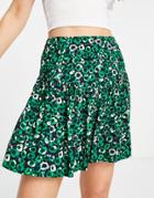 Whistles Dandelion Floral Flippy Skirt In Green