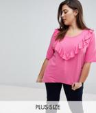 Junarose Frill Detail Jersey Top - Pink