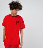 Puma Organic Cotton Towelling T-shirt In Red Exclusive To Asos - Red