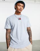Tommy Jeans Central Badge Logo T-shirt In Light Blue