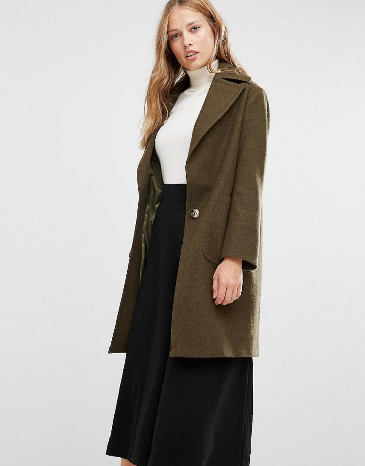 Cooper & Stollbrand Drop Break Coat In Khaki Marl - Green